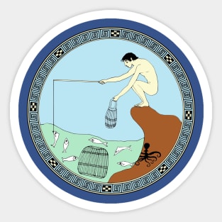 Fishing boy Sticker